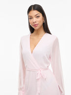 Damen Wickelkleid Midi mit Langen Ärmeln – Ansicht 12