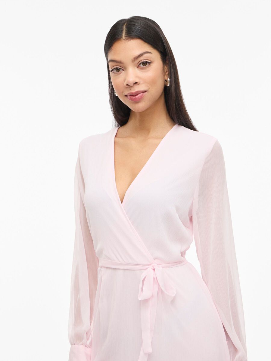 Damen Wickelkleid Midi mit Langen Ärmeln – Ansicht 12