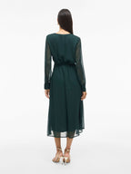 Damen Wickelkleid Midi mit Langen Ärmeln – Ansicht 14