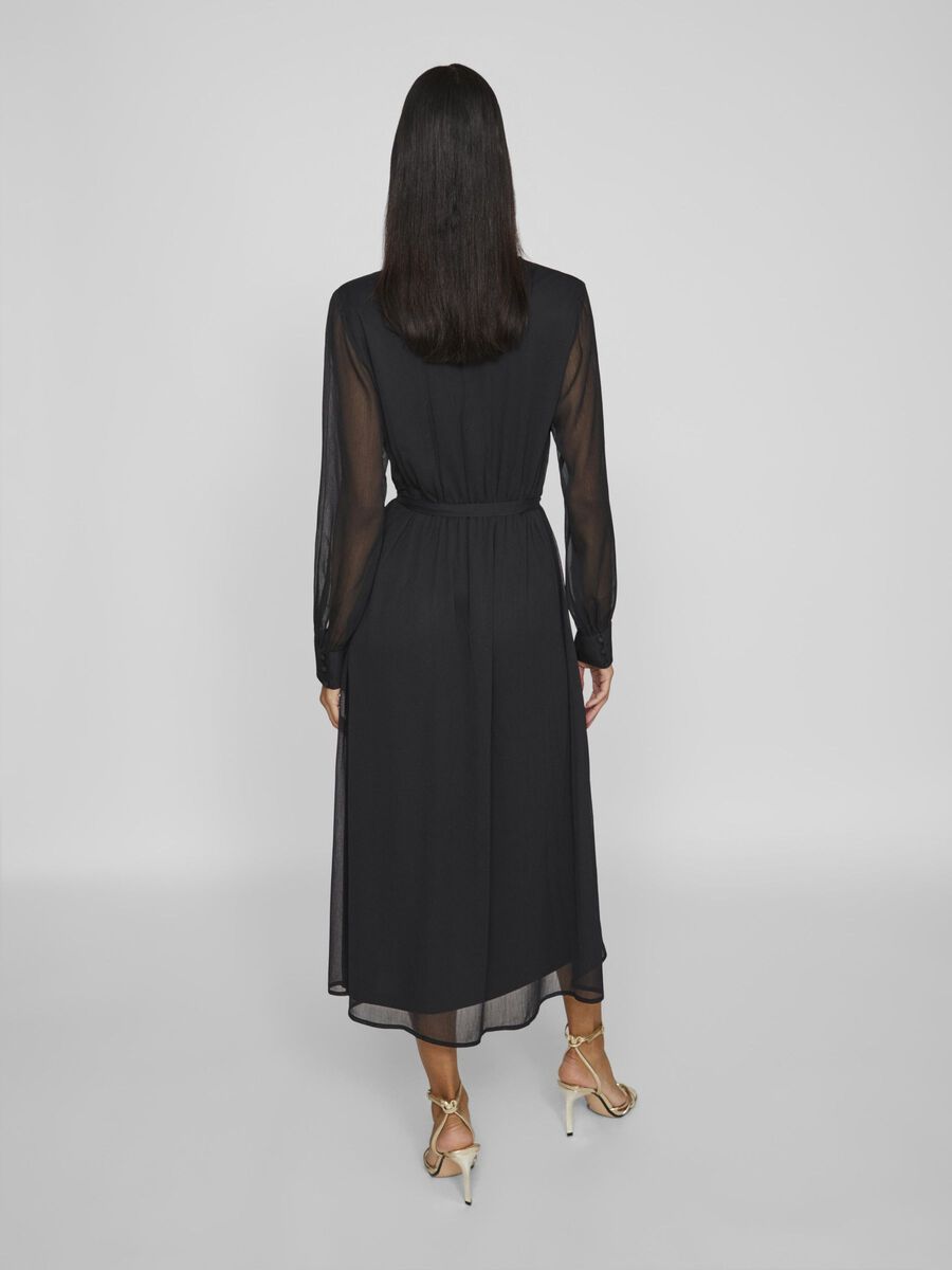 Damen Wickelkleid Midi mit Langen Ärmeln – Ansicht 5
