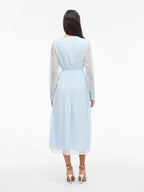 Damen Wickelkleid Midi mit Langen Ärmeln – Ansicht 8