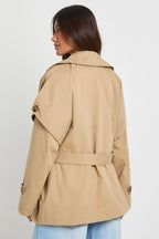 Damen Zweireiher Jacke mit Reverskragen und Bindegürtel Ansicht 2