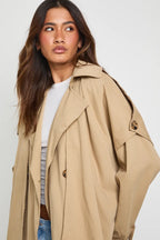 Damen Zweireiher Jacke mit Reverskragen und Bindegürtel Ansicht 4