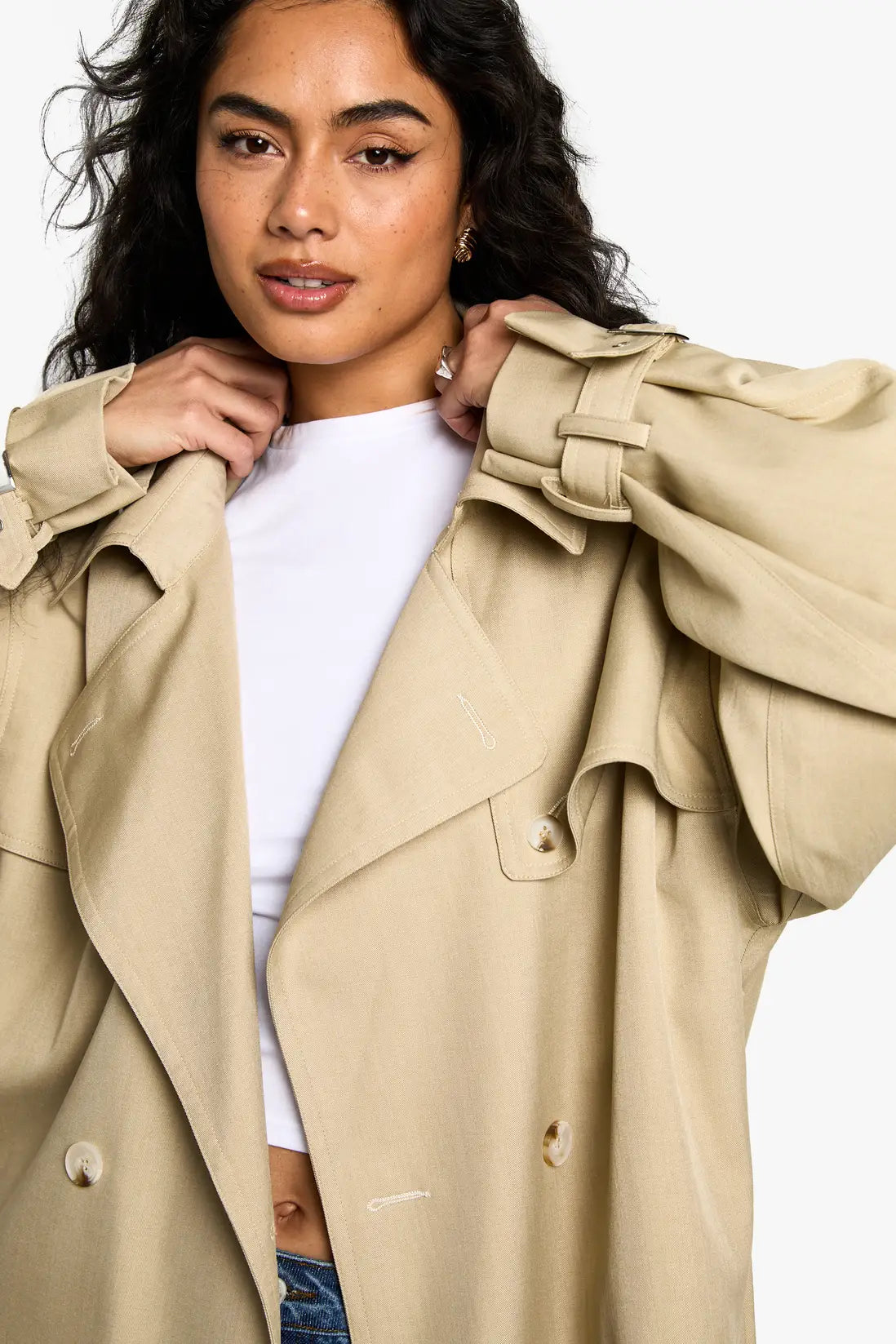 Damen Zweireiher Kurzjacke mit Reverskragen Ansicht 3