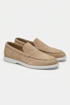 Damen Wildleder Loafer mit Flechtdetail und gepolstertem Kragen