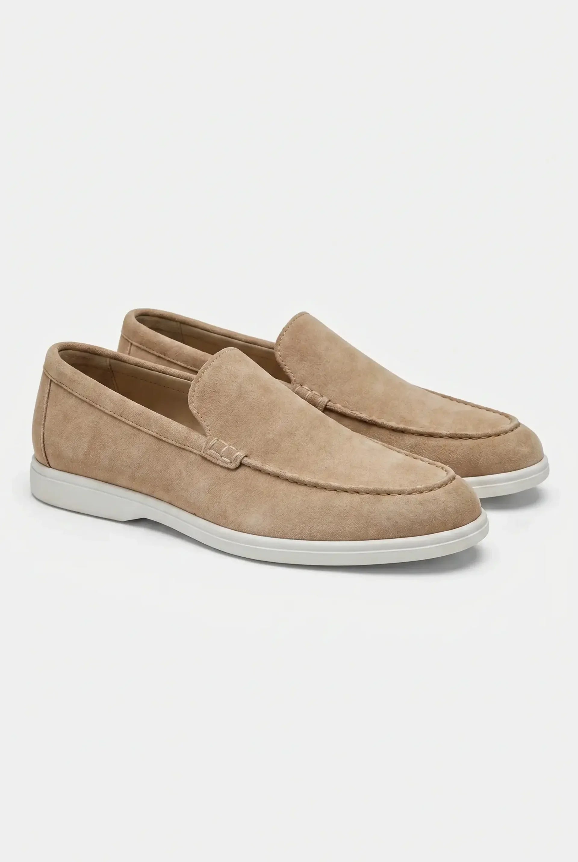 Damen Wildleder Loafer mit Flechtdetail und gepolstertem Kragen
