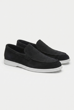 Damen Wildleder Loafer mit Flechtdetail und gepolstertem Kragen