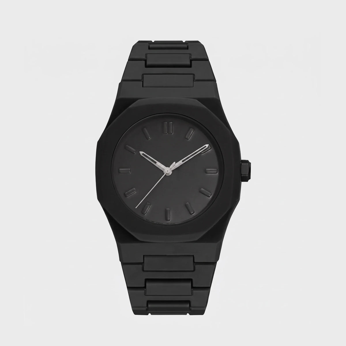 Herren Armbanduhr Monochrom mit Achteckigem Gehäuse am Gliederarmband