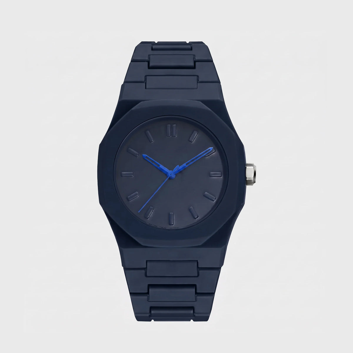 Herren Armbanduhr Monochrom mit Achteckigem Gehäuse am Gliederarmband – Ansicht 6