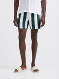 Herren Badeshorts mit breiten Streifen und verstellbarem Kordelzug