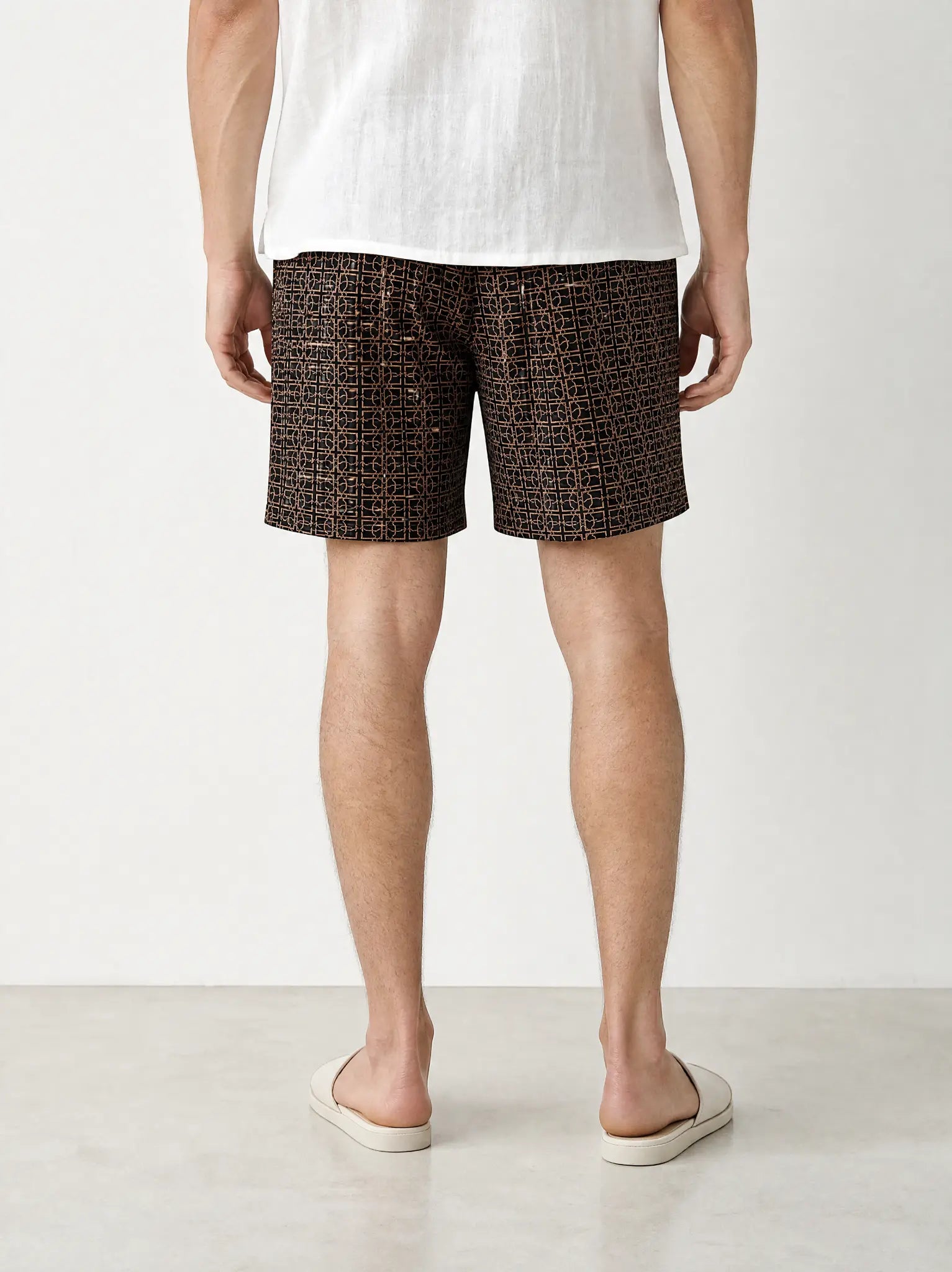 Herren Badeshorts geometrisches Monogramm Ansicht 2