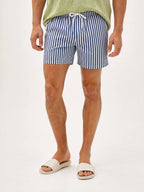 Herren Badeshorts mit mittelbreiten Streifen und Kordelzug