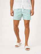 Herren Badeshorts mit schmalen Streifen und Netzfutter