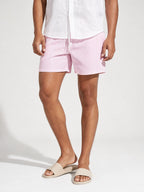 Herren Badeshorts mit schmalen Streifen und Seitentasche