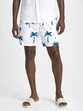 Herren Badeshorts mit tropischem Palmenmuster