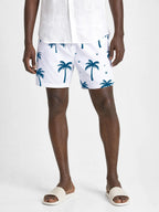 Herren Badeshorts mit tropischem Palmenmuster