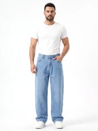 Herren Baggy Jeans mit Weiten Geraden Beinen