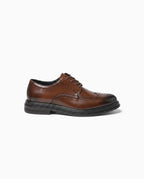 Herren Brogue Schnürschuhe mit Wingtip-Kappe, Braun – Seitenansicht
