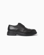 Herren Brogue Schnürschuhe mit Wingtip-Kappe, Schwarz – Seitenansicht