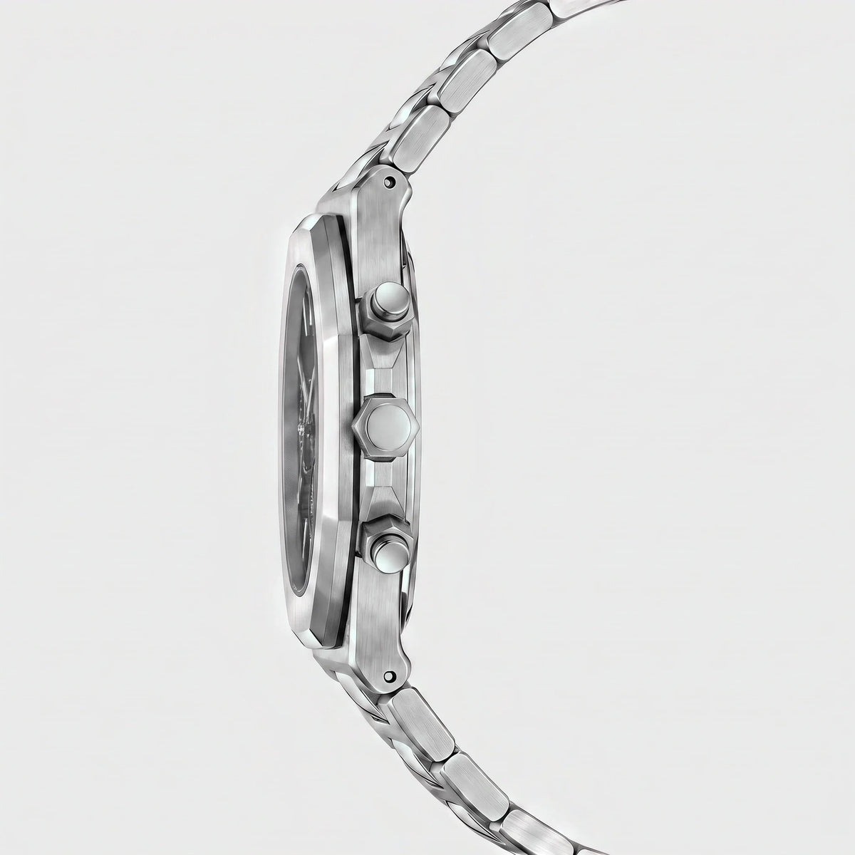Herren Chronograph mit Achteckiger Lünette am Gliederarmband – Ansicht 4