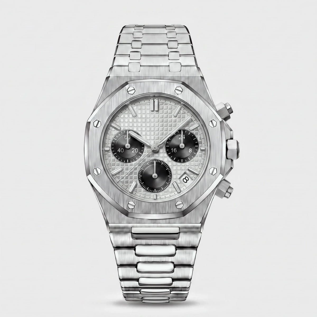 Herren Chronograph mit Achteckiger Lünette am Gliederarmband – Ansicht 5