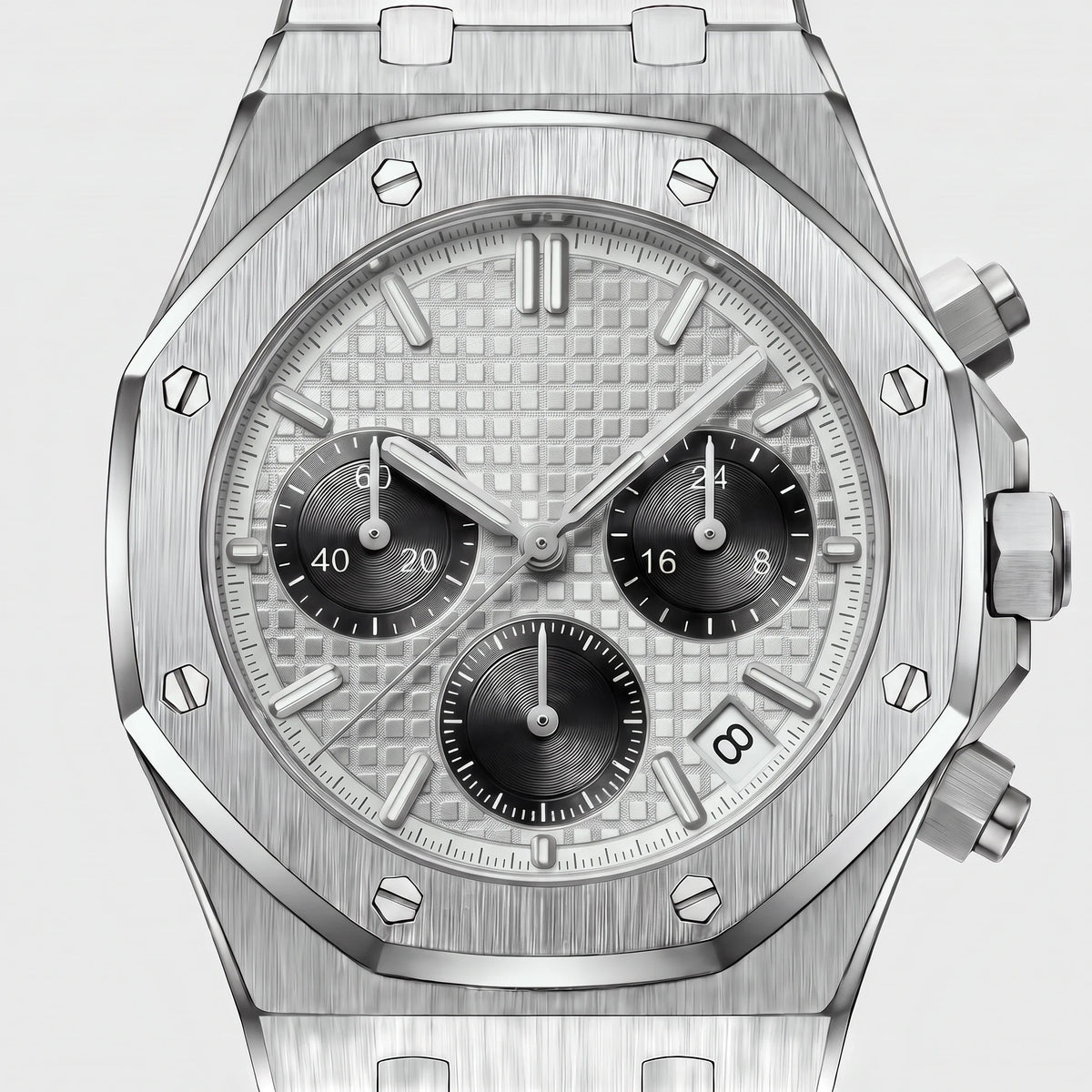 Herren Chronograph mit Achteckiger Lünette am Gliederarmband – Ansicht 7