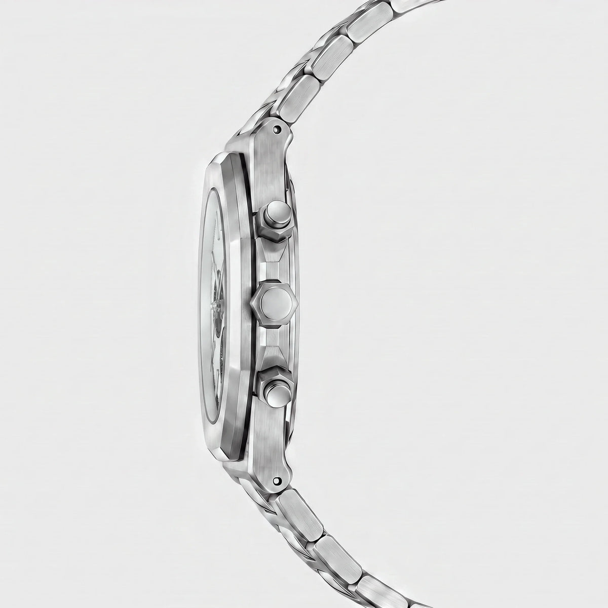 Herren Chronograph mit Achteckiger Lünette am Gliederarmband – Ansicht 8