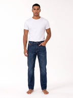 Herren Jeans mit Geradem Schnitt, Webstruktur und Kontrastnähten
