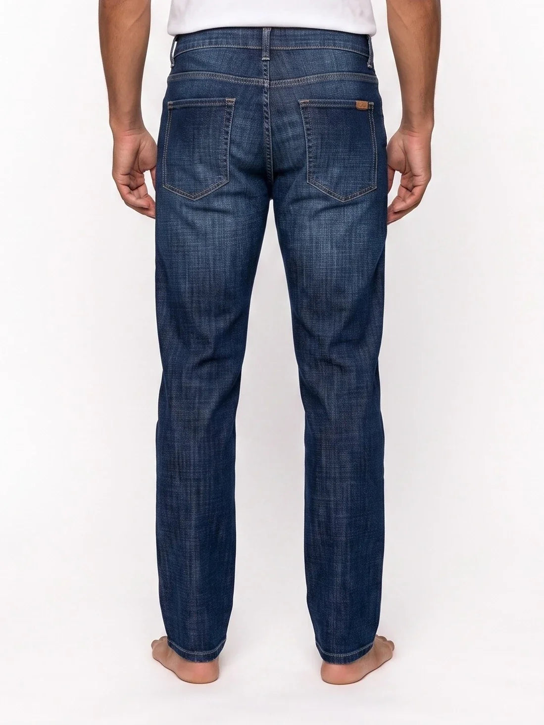 Herren Jeans mit Geradem Schnitt, Webstruktur und Kontrastnähten – Ansicht 3
