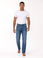Herren Jeans mit Geradem Schnitt, Webstruktur und Kontrastnähten – Ansicht 4