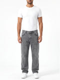 Herren Jeans mit Lockerem Schnitt, Geraden Beinen und Waschung