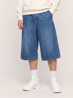 Herren Jeansshorts mit Weitem Schnitt in Kniehöhe