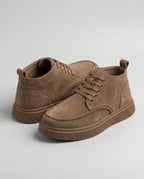 Herren Knöchelhohe Wildleder Sneaker mit Schnürung, Braun – Vorderansicht