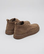 Herren Knöchelhohe Wildleder Sneaker mit Schnürung, Braun – Rückansicht