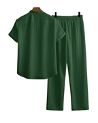 Herren Kurzarmhemd und Hose Set mit Geradem Schnitt