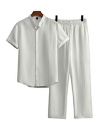 Herren Kurzarmhemd und Hose Set mit Geradem Schnitt