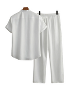 Herren Kurzarmhemd und Hose Set mit Geradem Schnitt