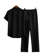 Herren Kurzarmhemd und Hose Set mit Geradem Schnitt