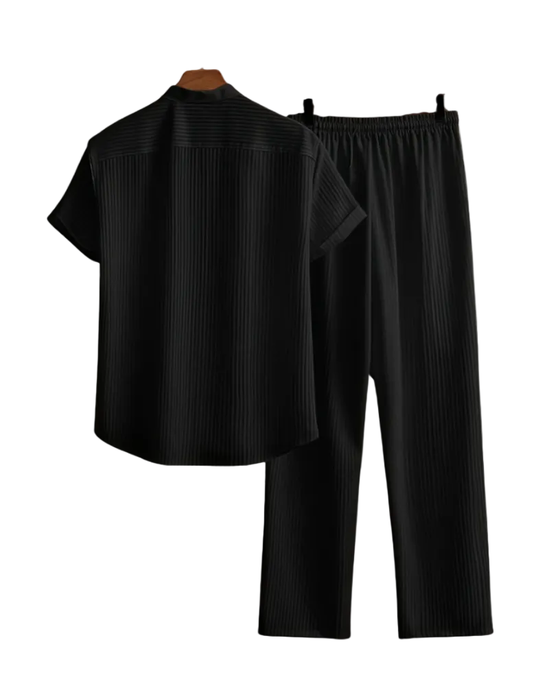 Herren Kurzarmhemd und Hose Set mit Geradem Schnitt