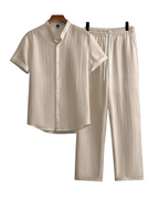Herren Kurzarmhemd und Hose Set mit Geradem Schnitt