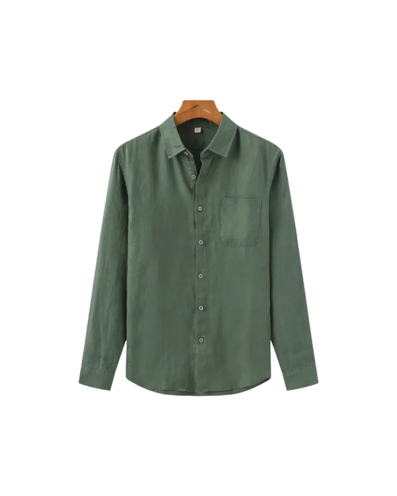 Herren Langarmhemd mit Brusttasche und Strukturiertem Material Ansicht 5