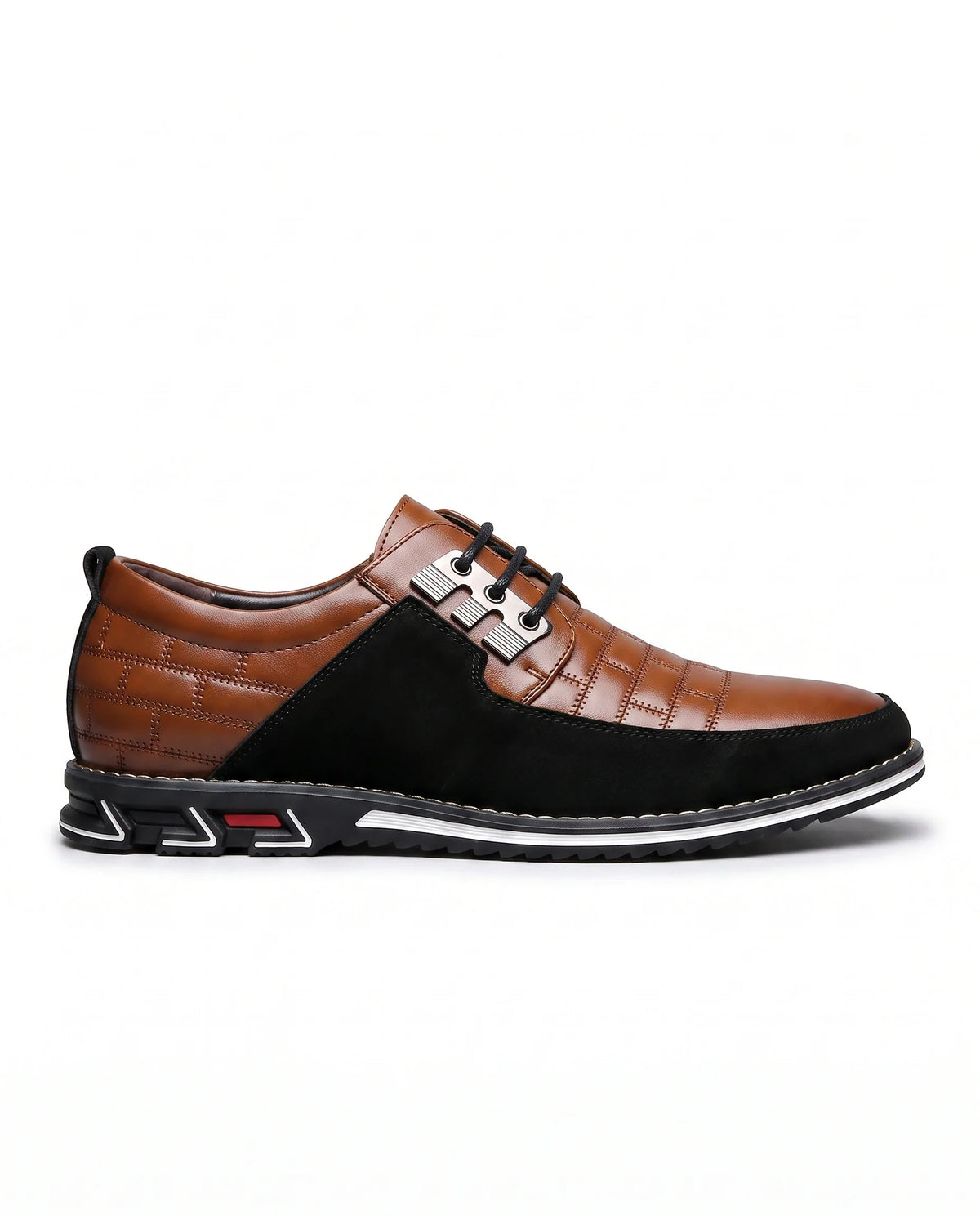 Herren Schnürhalbschuhe mit Steppmuster auf Sneakersohle