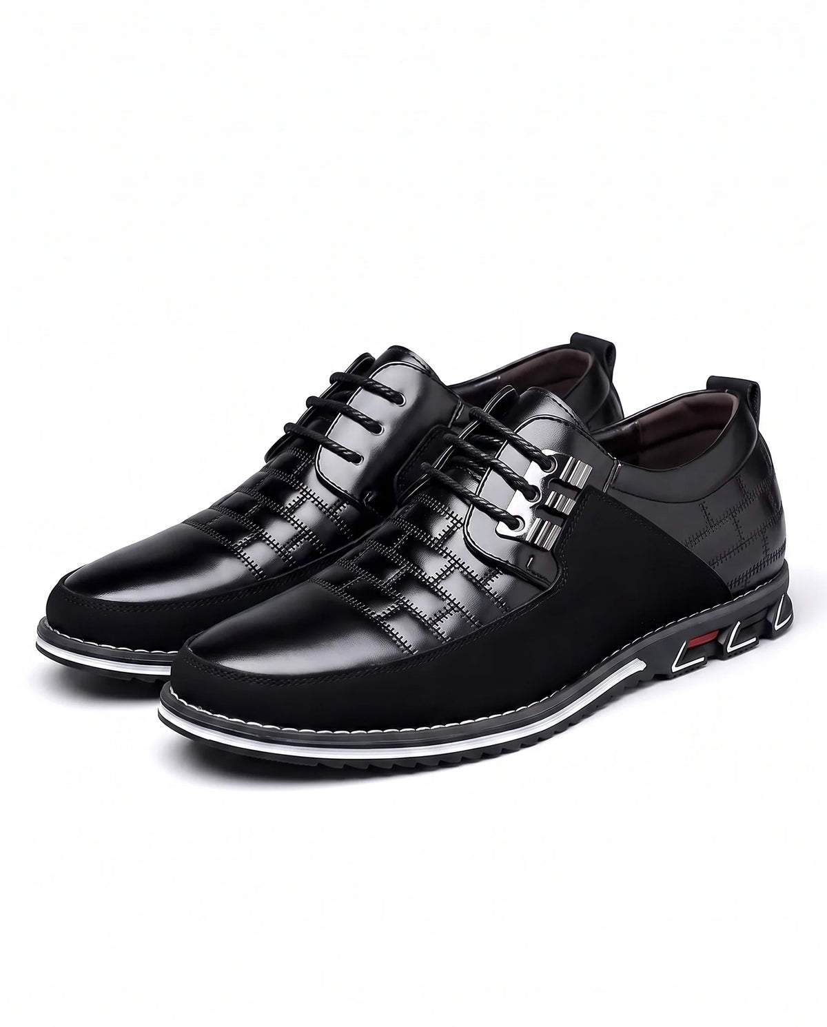 Herren Schnürhalbschuhe mit Steppmuster auf Sneakersohle – Ansicht 10