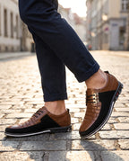 Herren Schnürhalbschuhe mit Steppmuster auf Sneakersohle – Ansicht 4