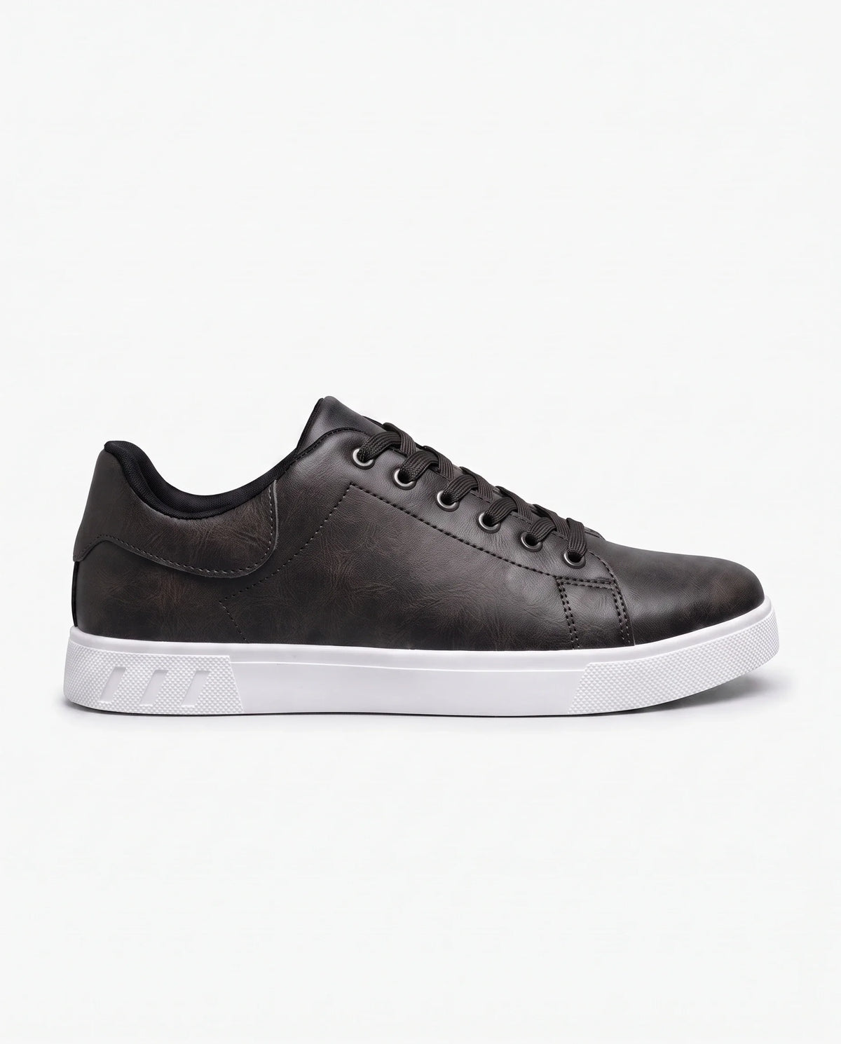 Herren Schnürsneaker mit Glatter Oberfläche und Runder Spitze auf Weißer Sohle – Ansicht 5
