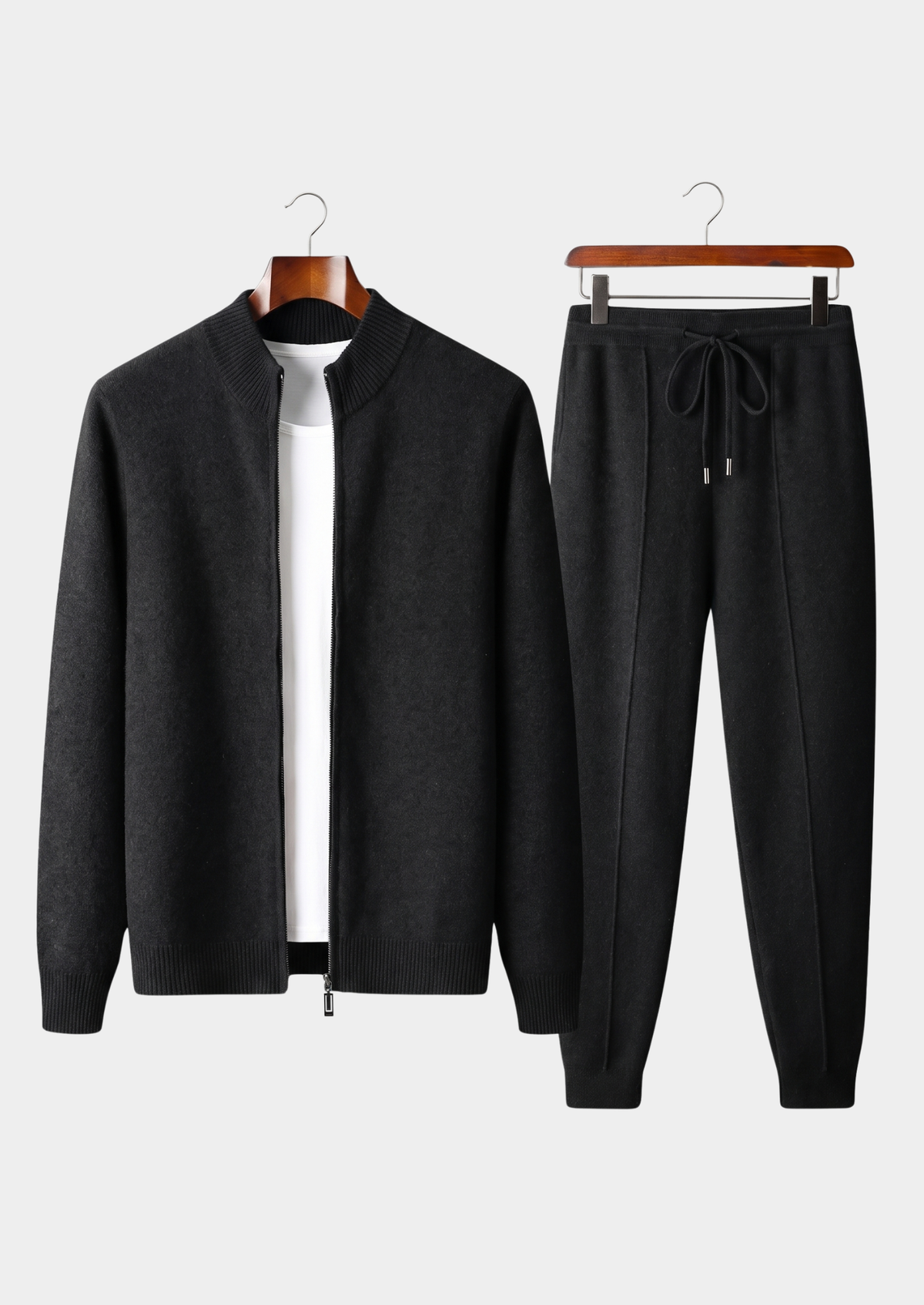 Herren Set mit Stehkragen-Strickjacke und Jogginghose – Ansicht 32