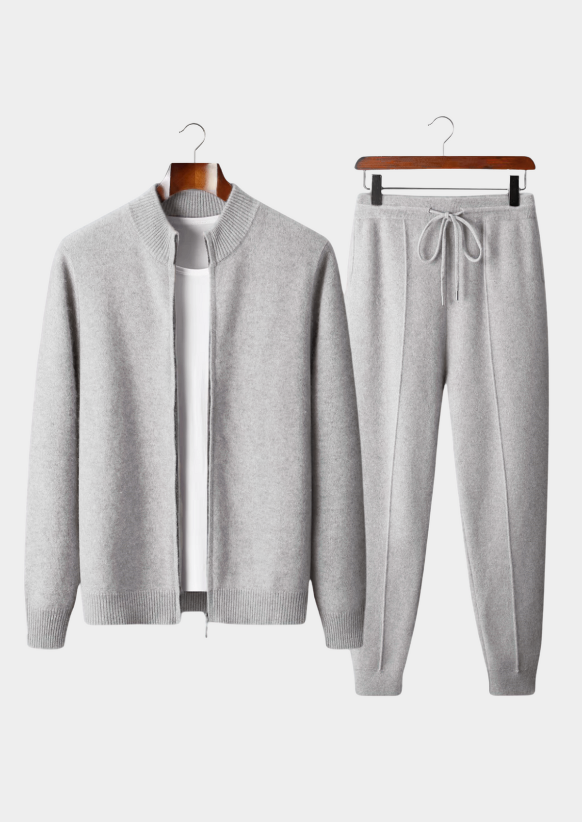 Herren Set mit Stehkragen-Strickjacke und Jogginghose – Ansicht 39