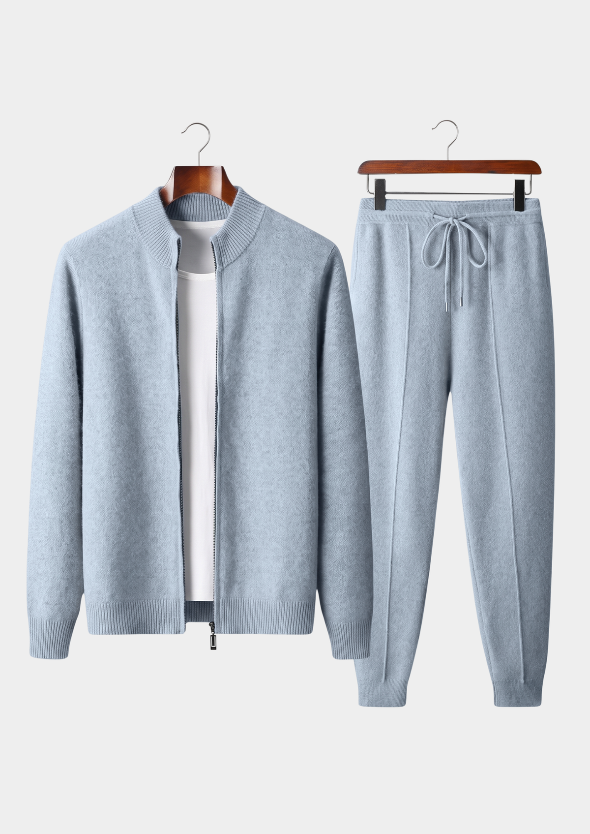 Herren Set mit Stehkragen-Strickjacke und Jogginghose – Ansicht 46