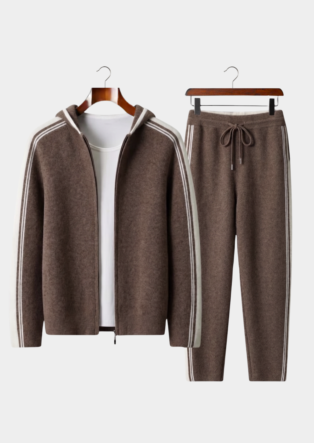 Herren Set mit Strickjacke mit Kontraststreifen und Hose – Ansicht 13