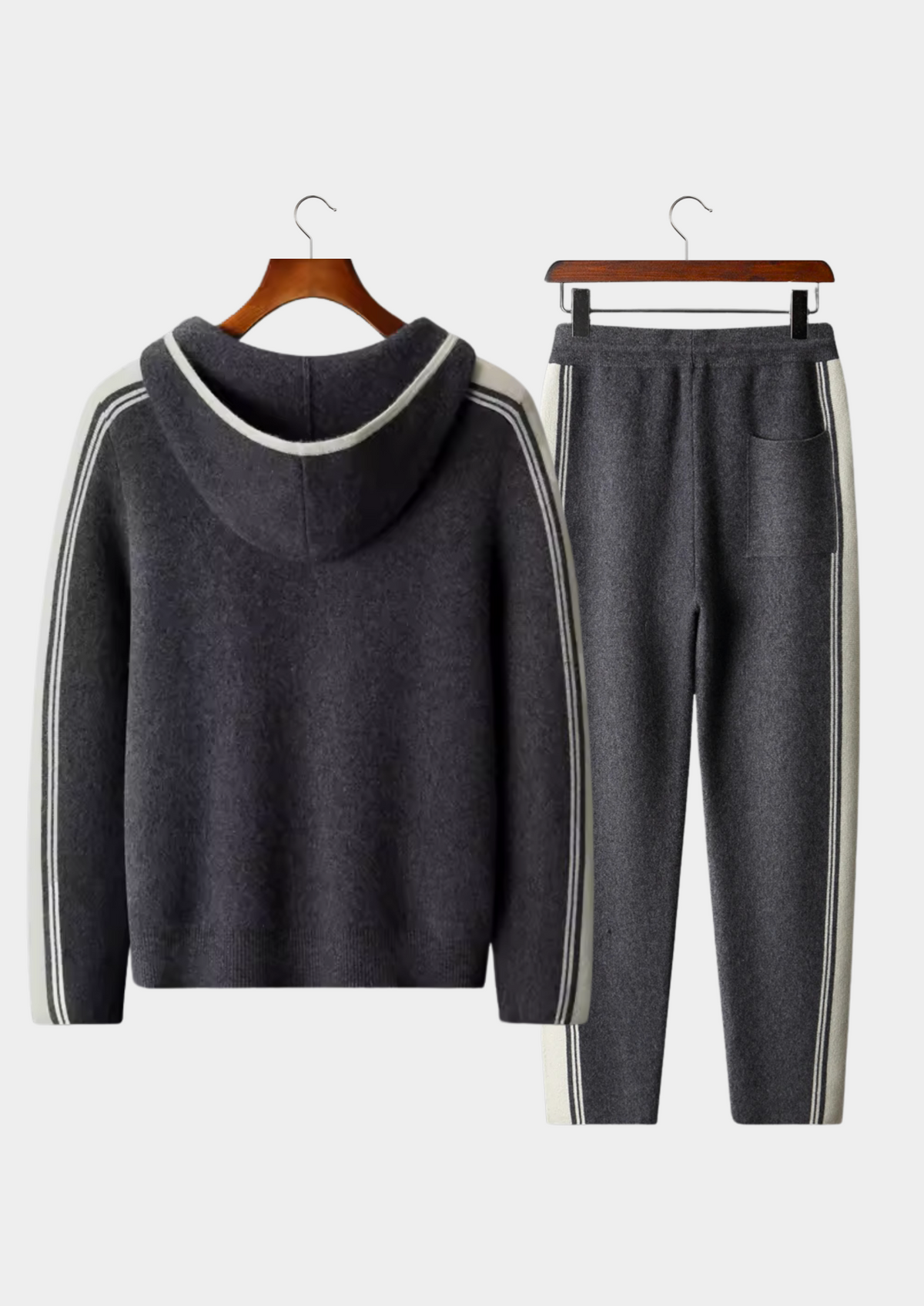 Herren Set mit Strickjacke mit Kontraststreifen und Hose – Ansicht 26